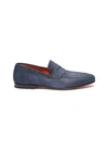 SANTONI Nubuck leather penny loafers