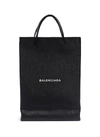 BALENCIAGA 'North-South' logo print medium leather shopping bag