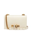 ALEXANDER MCQUEEN 'The Jewelled Satchel' in leather with Swarovski crystal knuckle