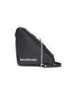 BALENCIAGA 'Triangle' logo print small leather shoulder bag