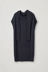 Cos Neck-tie Jersey Dress In Blue