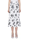 SELF-PORTRAIT Twist waist floral sequin A-line midi skirt