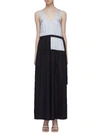 TIBI Belted colourblock gathered wide leg jumpsuit