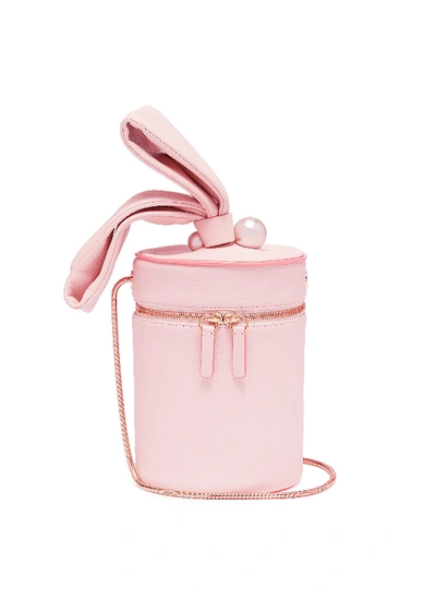 Sophia Webster 'bonnie' Faux Pearl Leather Crossbody Bucket Bag In Pink