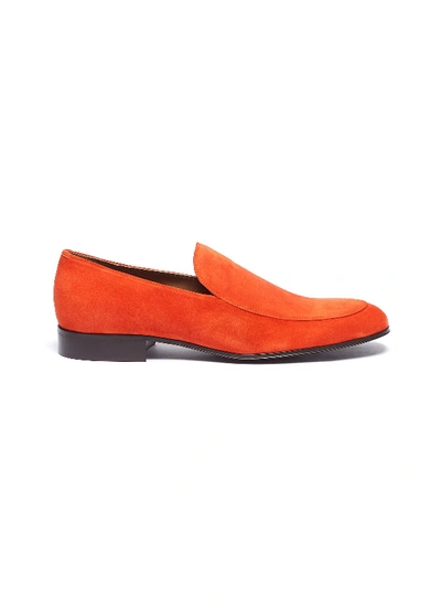 Gianvito Rossi 'marcello' Suede Loafers In Orange