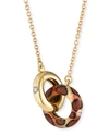 ADOLFO COURRIER 18K GOLD DIAMOND & ANIMAL-PRINT NECKLACE,PROD221030207