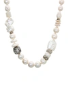 STEPHEN DWECK SCULPTED STERLING SILVER BAROQUE PEARL NECKLACE,PROD219550056