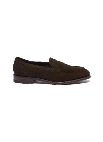 Allen Edmonds 'mercer Street' Suede Penny Loafers In Olive