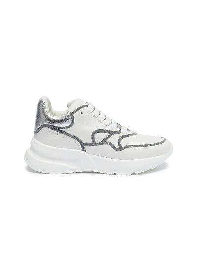 Alexander Mcqueen 'oversized Runner' In Leather With Contrast Trim In White