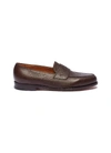 JOHN LOBB 'LOPEZ' GRAINY LEATHER PENNY LOAFERS