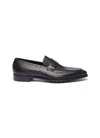 GEORGE CLEVERLEY 'GEORGE' SCOTCH GRAIN LEATHER PENNY LOAFERS
