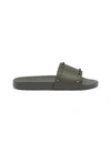 Valentino Men's Rockstud Pool Slide Sandals In Khaki Green