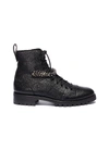 Jimmy Choo Cruz Crystal-embellished Textured-leather Ankle Boots In Black
