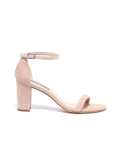 Stuart Weitzman 'nearlynude' Ankle Strap Suede Sandals