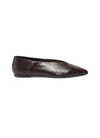 AEYDE 'Moa' snake embossed choked-up leather flats