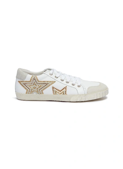 Ash 'magic' Star Patch Leather Sneakers In White / Grey