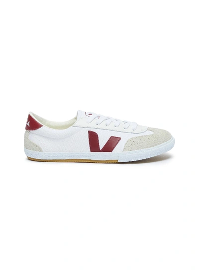 Veja 'volley' Suede Panel Organic Canvas Sneakers In White / Emarsala |  ModeSens