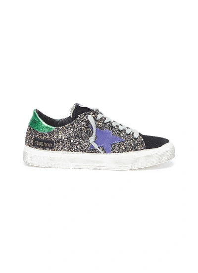 Golden Goose 'may' Glitter Coated Leather Trainer