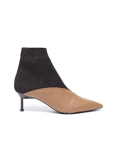 Mercedes Castillo 'kaelen' Sock Knit Panel Leather Ankle Boots