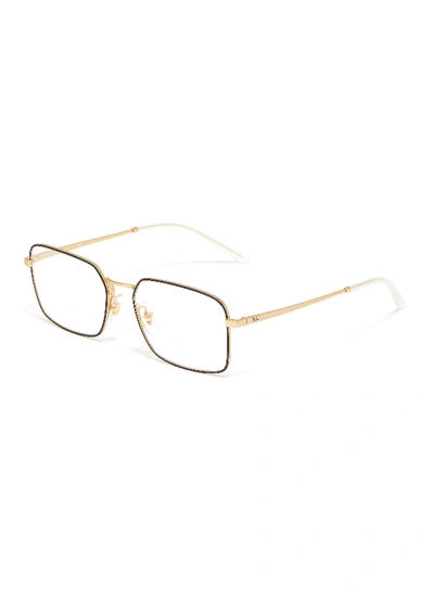 Ray Ban 'rx6440' Metal Rectangle Frame Optical Glasses In Metallic ...
