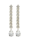 KENNETH JAY LANE Glass crystal link drop clip earrings