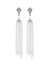 KENNETH JAY LANE Glass crystal pearl fringe drop earrings