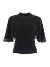 SEE BY CHLOÉ KNIT TOP WITH CAPE SLEEVES,10969905