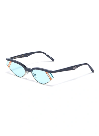 Fendi X Gentle Monster 'gentle  01' Cutout Corner Acetate Cat Eye Sunglasses In Multi-colour