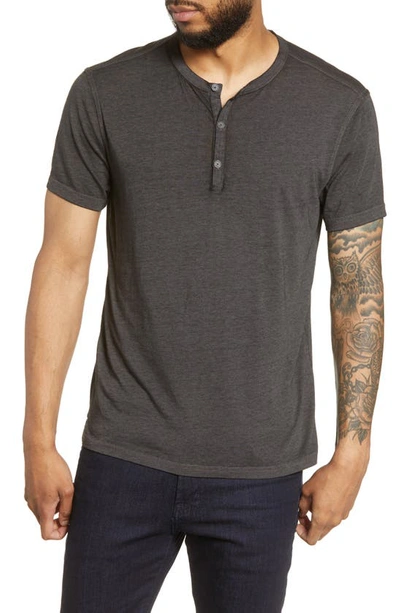 John Varvatos Three-button Tee In Charcoal Heather