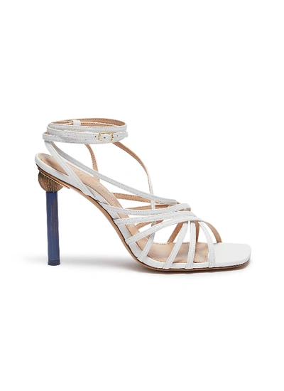 Jacquemus 'pisa' Sculptural Heel Strappy Leather Sandals