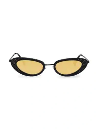 Le Specs Women's 62mm The Royale Cat-eye Sunglasses In Black Yellow