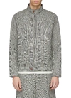 MAISON FLANEUR Houndstooth check plaid virgin wool harrington jacket