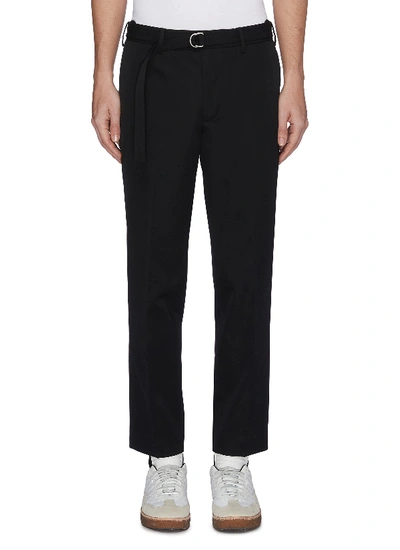 Helmut Lang Belted Cropped Wool Twill Pants