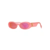 Gucci Pink Oval-frame Sunglasses In Fluorescent Pink Acetate