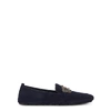 DOLCE & GABBANA KING NAVY SUEDE DRIVING SHOES,3510360