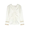 PETER PILOTTO White ruched hammered satin top