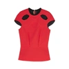 ROLAND MOURET HENDRA RED PANELLED WOOL TOP