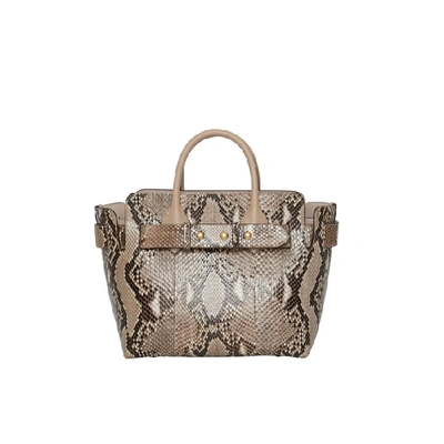Burberry The Small Python Triple Stud Belt Bag In Natural/pale Drift