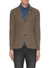 ISAIA Notched lapel wool waffle knit cardigan