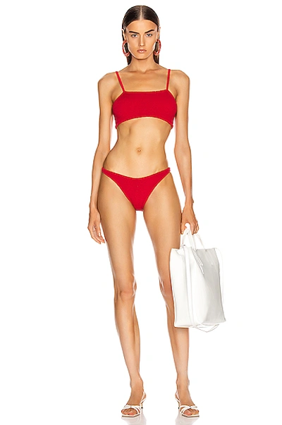 Hunza G Gigi Red Seersucker Bikini