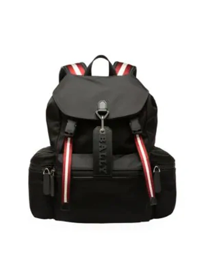 Bally Crew Striped Backpack In Black