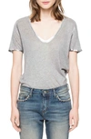 ZADIG & VOLTAIRE 'TINO' FOIL ACCENT TEE,WETQ1804F
