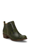 Lucky Brand Basel Bootie In Green Leather