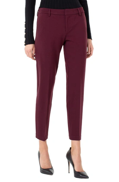Liverpool Jeans Company Kelsey Knit Trousers In Cocoa Burgundy