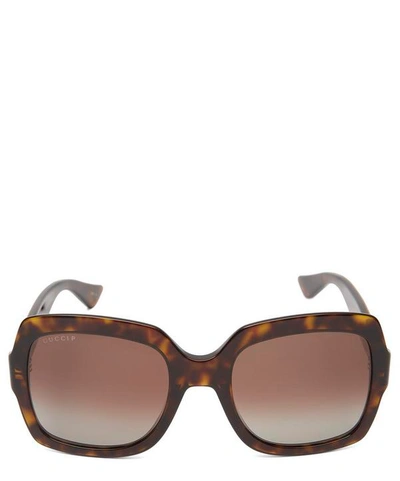 Gucci Oversized Square Acetate Sunglasses In Havanna Brown