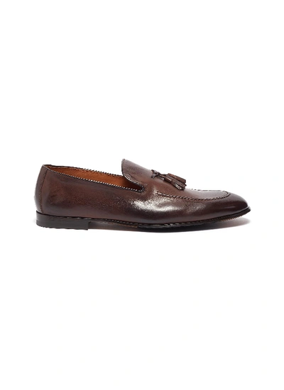 Doucal's Tassel Leather Loafers In Moro