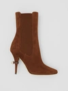 BURBERRY D-ring Detail Suede Ankle Boots