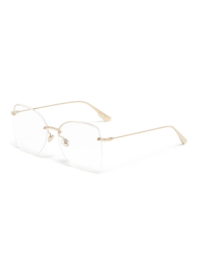 Dior 'stellaire' Rimless Metal Cat Eye Optical Glasses