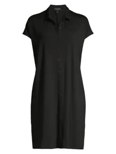 Eileen Fisher Classic Collar Shirtdress In Black