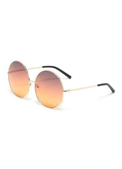 Matthew Williamson Cutout Metal Oversized Round Sunglasses